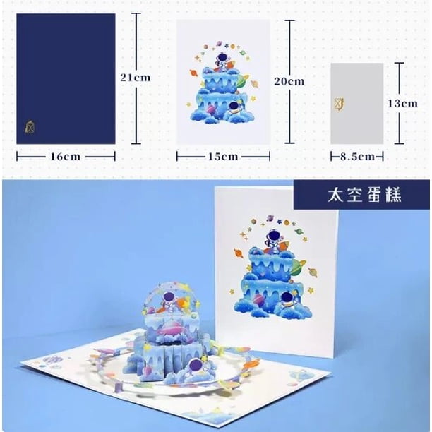 Tarjeta de cumpleaños de Navidad emergente 3D con sobre, tarjetas de felicitación de animales, regalo hecho a mano, aniversario del Día de la madre, 1 piezas