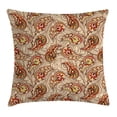 thumbnail image 1 of Fall Decorations Throw Pillow Cushion Cover, Leaves in Ethnic Paisley Folkloric Original Indian Culture Inspired Motif, Decorative Square Accent Pillow Case, 16 X 16 Inches, Red Beige, by Ambesonne, 1 of 1