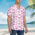 thumbnail image 3 of Honeii Pink bows Print Men’s Hawaiian Shirt,Classic Button-Down Short Sleeve Shirt, for Beach, Vacation, and Outdoor Activities,Small, 3 of 7