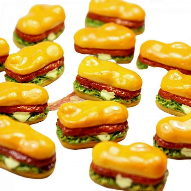 Mini Hot Dog Long/Round Hamburger Figurine Preschool Kids Dollhouse Accs Food