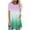 A-Mint Green, variant on Giftesty Women Blouse Plus Size Button Solid Round Neck Short Sleeve Irregular T-shirt Tops