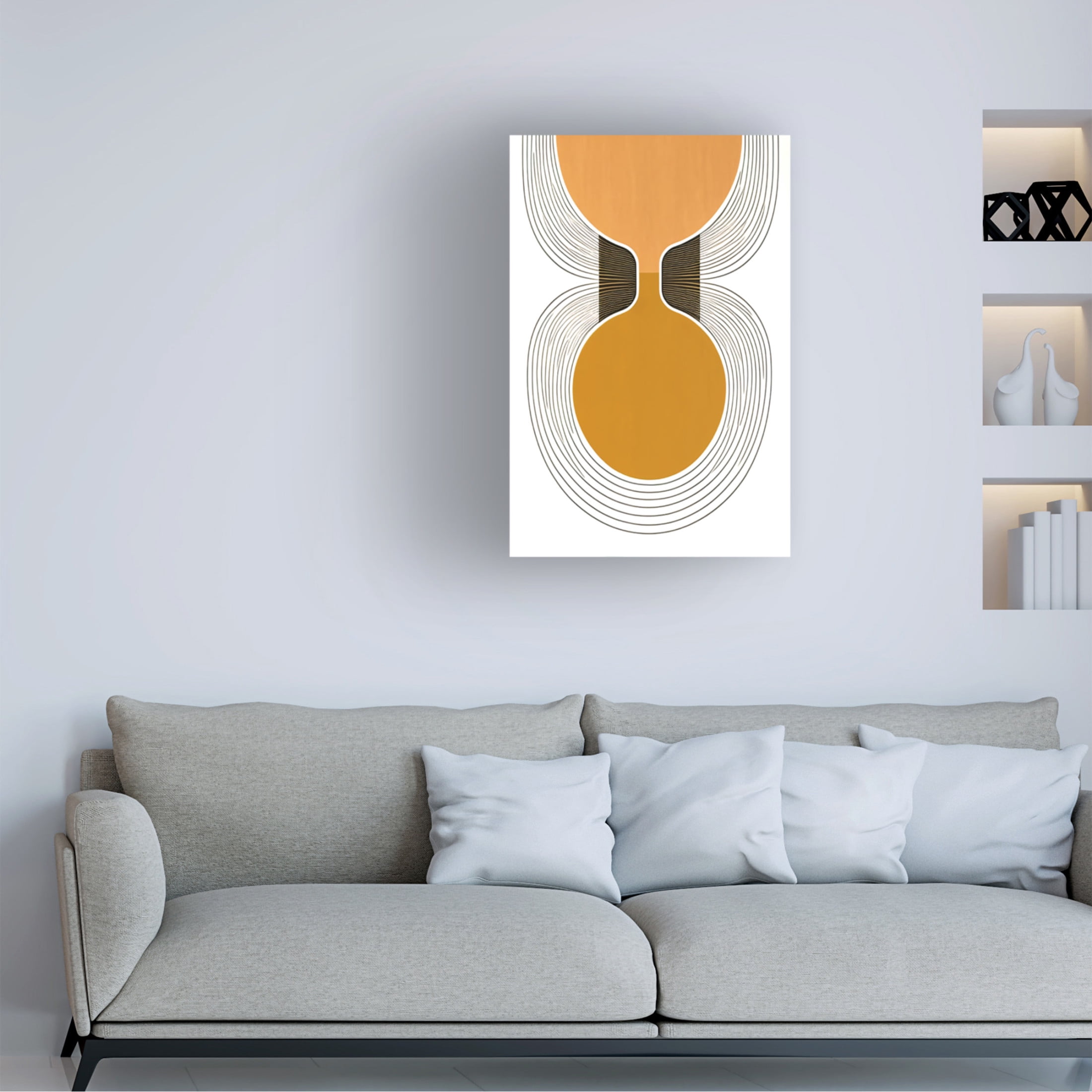 Canvas Wall Art - Ray Heere 'Mid Century Abstract Painting 33' Wall Art for Living Room, Bedroom, or Office Décor by Trademark Fine Art - 22 x 32 Inches
