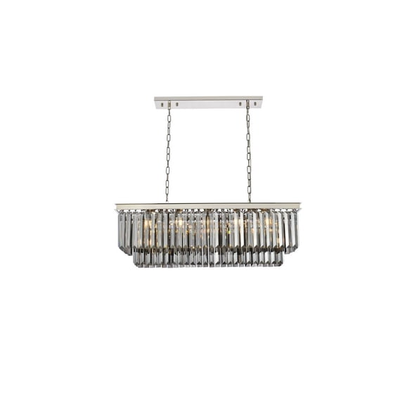 Urban Classic Sydney 12 light polished nickel Chandelier Silver Shade (Grey) Royal Cut Crystal