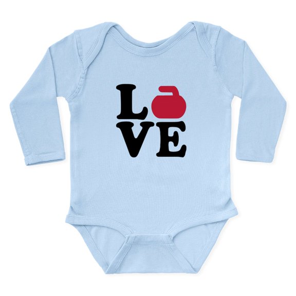 CafePress - Curling Love Stone Long Sleeve Infant Bodysuit - Long Sleeve Cotton Baby Bodysuit