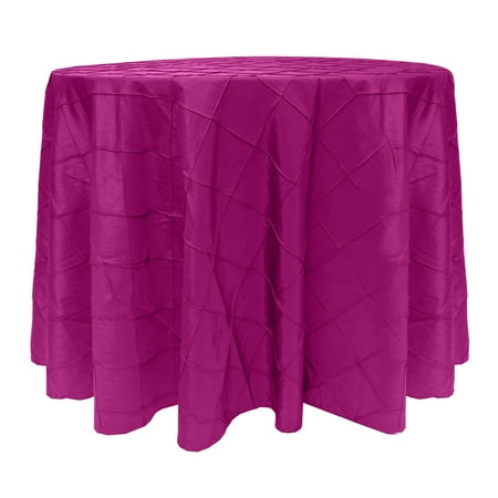 

Ultimate Textile (5 Pack) Embroidered Pintuck Taffeta 96-Inch Round Tablecloth Raspberry