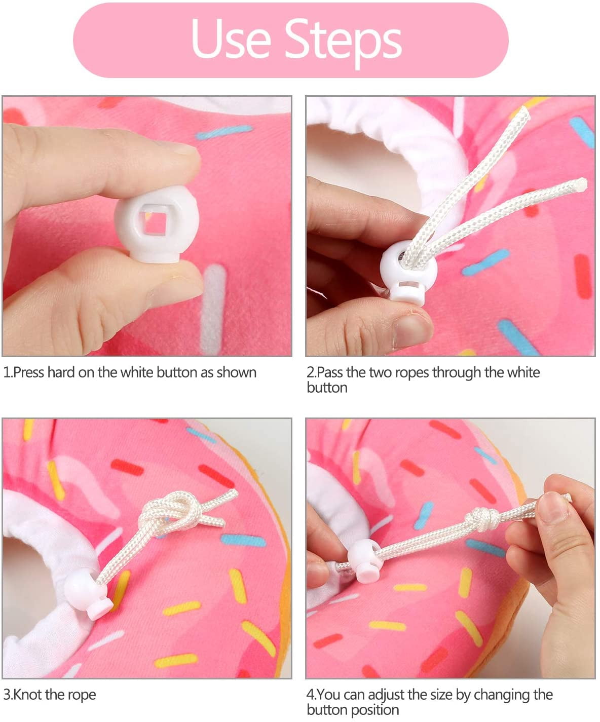 Adjustable Cat Cone Collar Soft, Donut Cat Recovery Collar, Cone for Cat After Surgery, Cat Neck Cone, Elizabethan Collar for Cat and Kitten