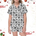 thumbnail image 3 of MEZZALL Ensemble de Pyjama Décontracté Confortable et Élégant à Manches Courtes pour Enfant, Blanc, 2-3 Ans, 3 of 4