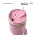 thumbnail image 3 of Contigo SnapSeal Leakproof Stainless Steel Reusable Water Bottle Tumbler with Side Handle, Pink/Champagne, 30 oz, 3 of 6