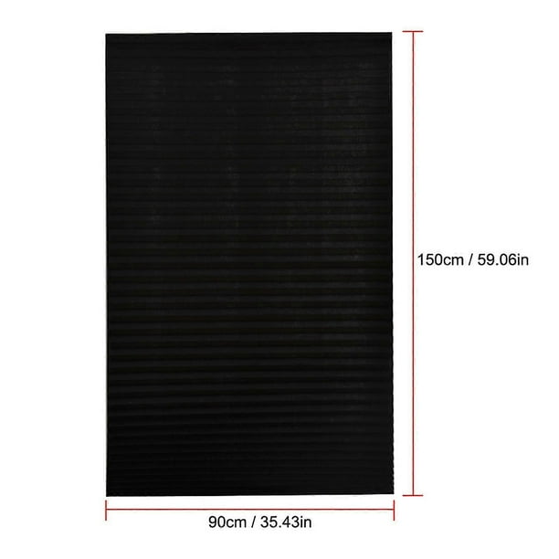 Blackout Pleated Window Shades Window Blind Blackout Light Block Cordless Black 35
