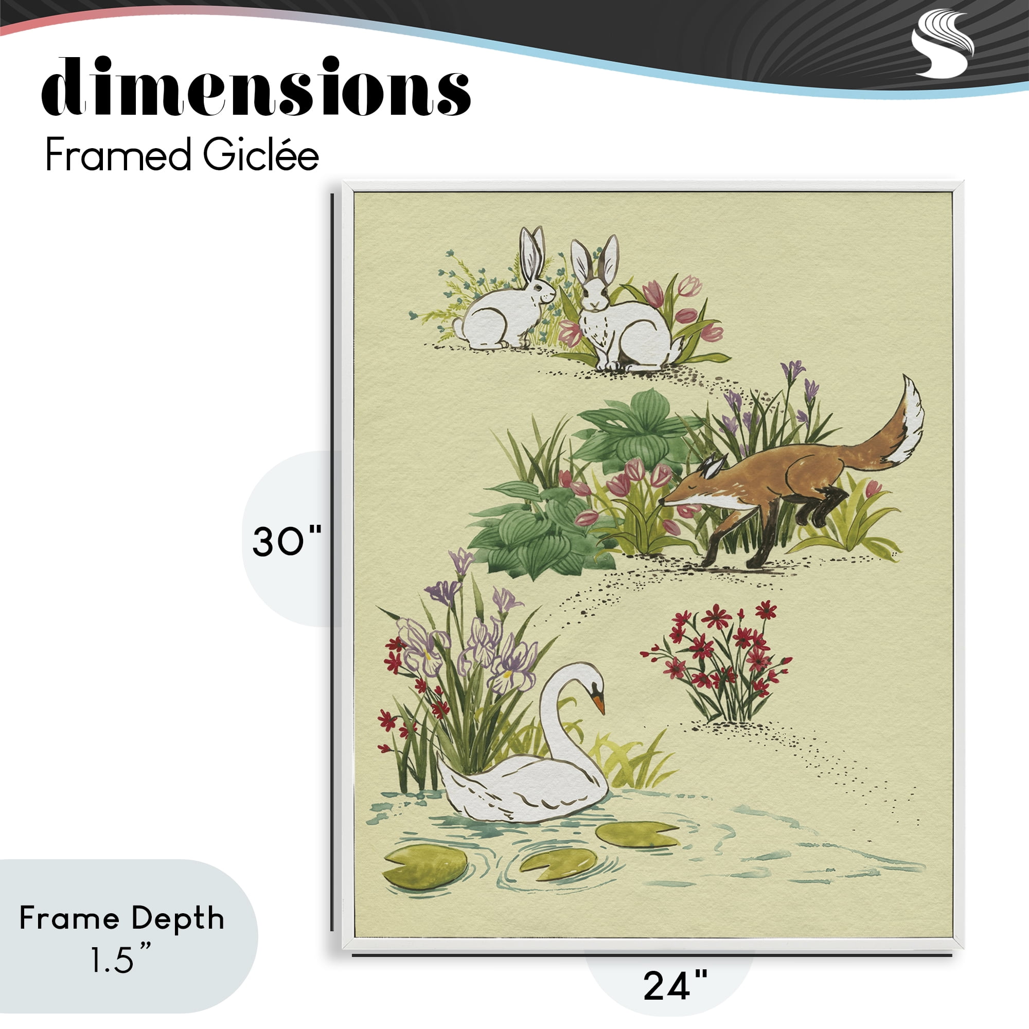 Stupell Industries Animals In Nature Scenes White Framed Giclee Art, design by Grace Popp