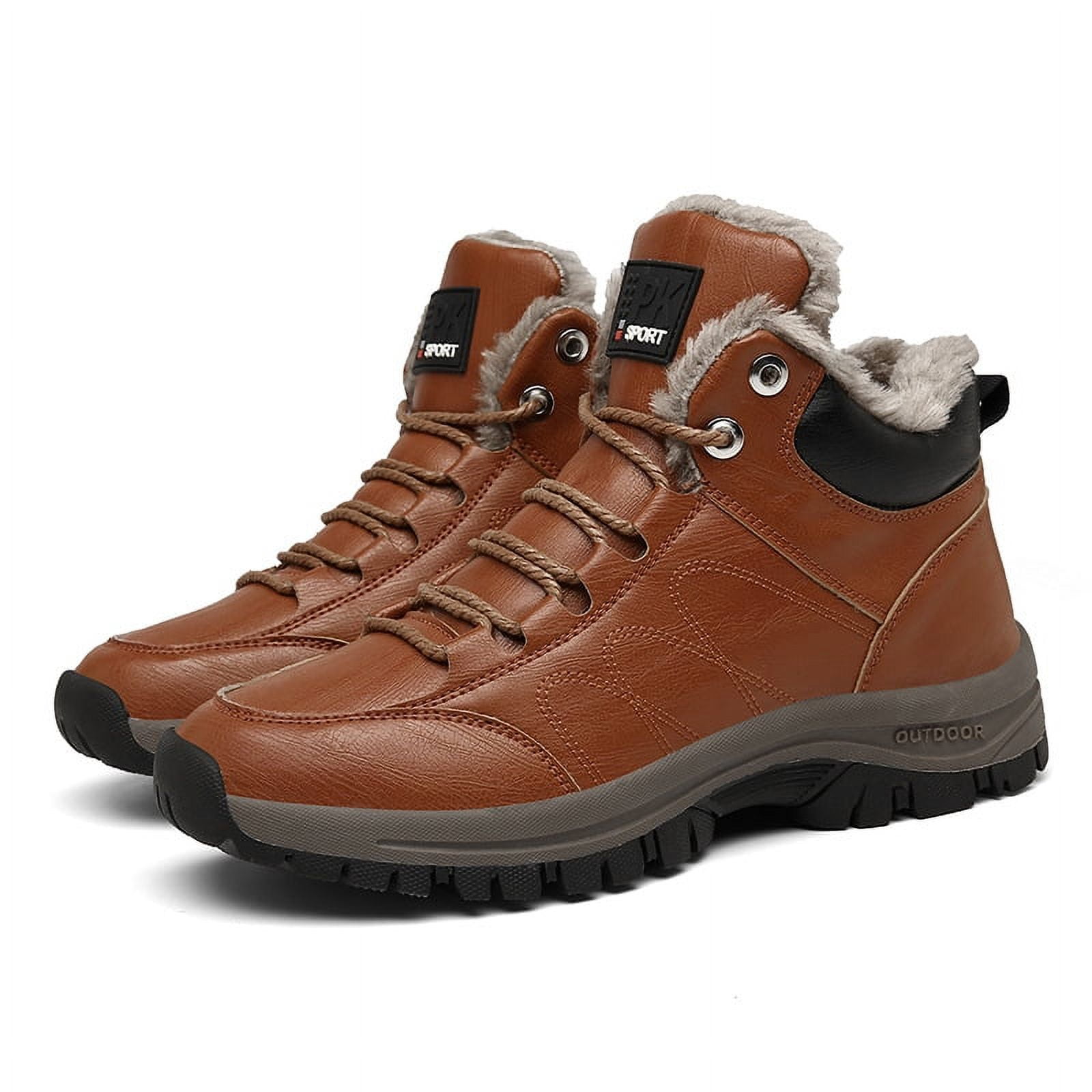 Men Hiking Shoes foot arch pad Anti-Fatigue Anti Slip Shock-Absorbing Outdoor Snow Warm Running Boots,Large Sizes 6 to 13