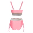 thumbnail image 5 of MKLEKYY Trajes De Baño Completo Mujer Women High Waisted Bikini Sets Swimsuits Color Block Two Piece Drawstring Bathing Suit, 5 of 5