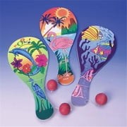 US Toy Company HL104 Luau Paddle Balls - Pack of 12