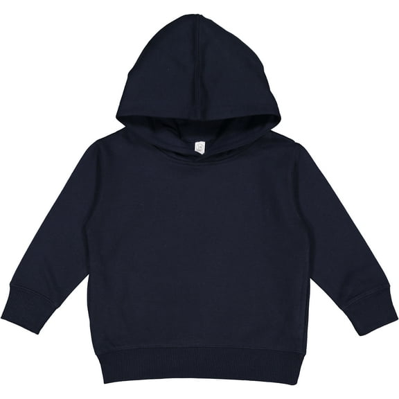 Rabbit Skins Toddler Fleece Long Sleeve Hooded Pullover Sweatshirt with Side Seam Pockets, Navy, 4T