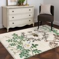 thumbnail image 3 of Flower Leaf Bee Area Rugs 4x6 ft Vintage Blue Floral Butterfly Bee Crown Linen Texture Washable Rug Non Slip Indoor Carpet Absorbent Floor Mat for Living Room Bedroom Dining Room, 3 of 9