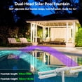 thumbnail image 3 of Solar Pool Fountain with Lights, 7 Color Changing Pool Light with Remote & Timer, Dimmable Dual-head Adjustable Pool Sprinkler Waterfall Fountain, Pool Decor for Above-Ground In-Ground Pools, 3 of 8