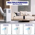 thumbnail image 2 of 8000 BTU Portable Air Conditioner, Portable AC/Air Conditioner with Remote Control for Room up to 350 Sq.Ft, 3-in-1 Functions/Digital Display/24 Hrs Timer/Caster Wheels for Home/Office/Dorms, 2 of 6