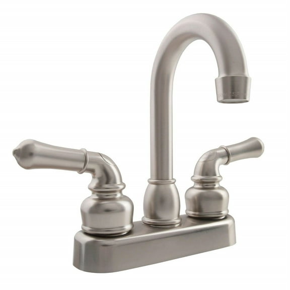 Dura Faucet (DF-PB150C-SN RV Swivel Bar Faucet with Classical Levers - 6-inch Spout (Brushed Satin Nickel)