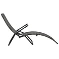 thumbnail image 3 of vidaXL Folding Sun Lounger Poly Rattan Gray, 3 of 6