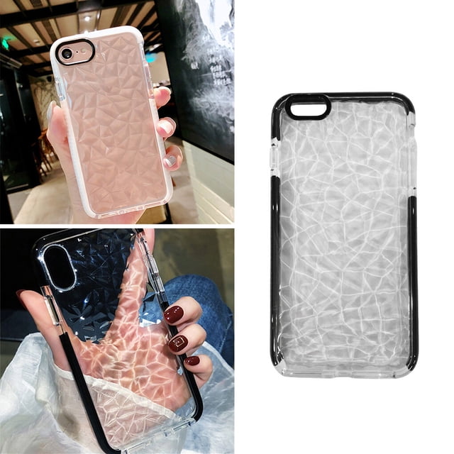 Replacement For iPhone 6 6s Plus full body-protective gel cover 7 8 Plus X Case Cover Transparent Prism Pattern Full Protective Soft TPU Casing