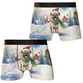 thumbnail image 3 of Hello Winter Pug Frosty Morning Walk Welcome Snowy Christmas All Over Print Boxer Briefs Underwear for Men Dad Dog Lover Gifts - 02018, 3 of 6
