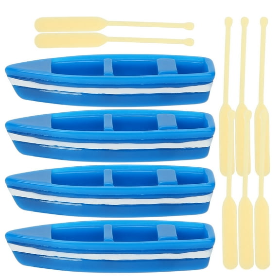 Kudiqi Miniature Blue Rowboat Set for Nautical Home Decor and Fairy Gardens