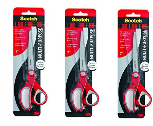 Scotch MultiPurpose Scissor aopWxT, 3 Pack (7Inches)