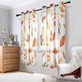 thumbnail image 2 of Yayeee Window Curtains Light Filtering 63"x42" Grommet Panel Pair Home Living Room Decor, Beige Autumn Leaves, 2 of 7