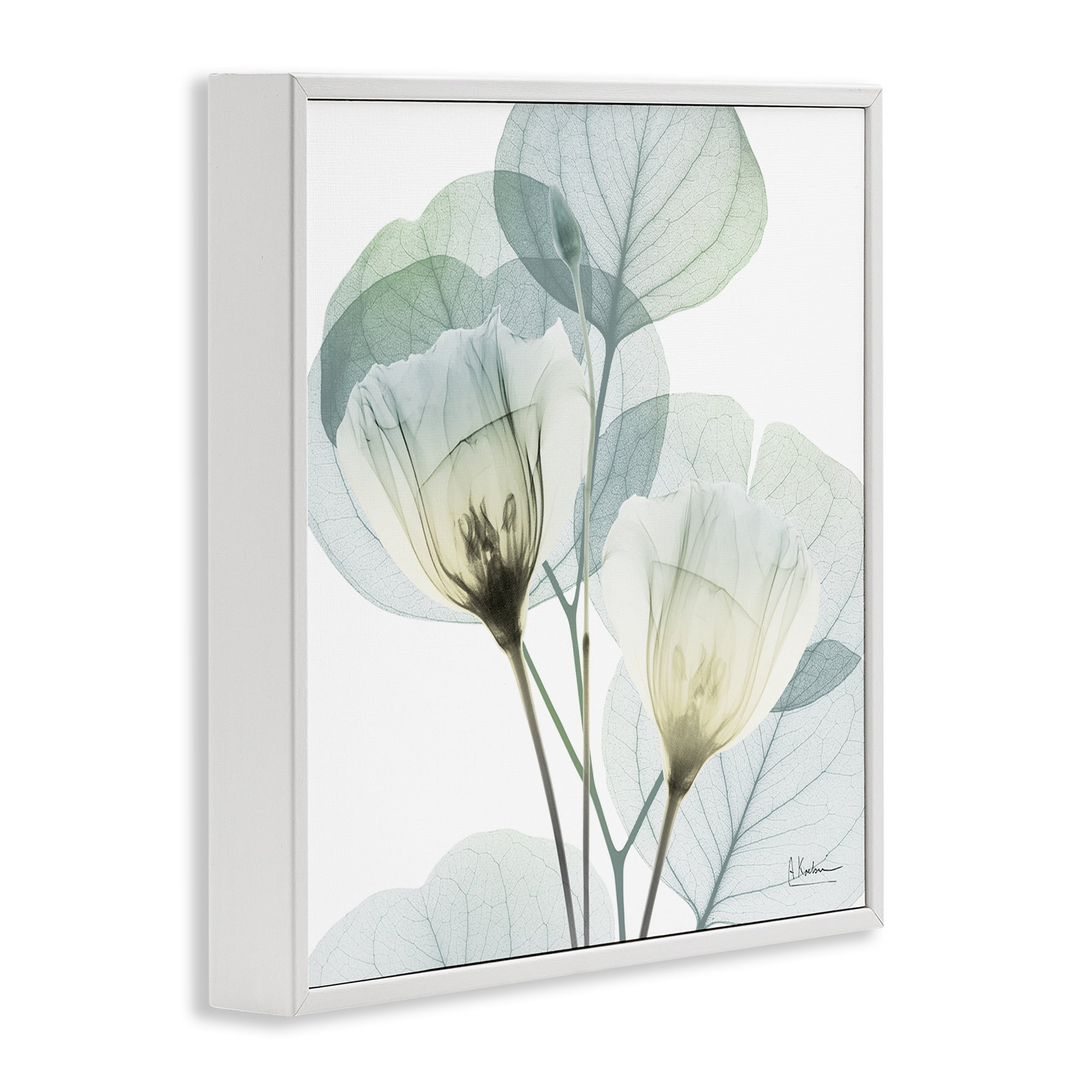Stupell Industries Divine Fate Flower Leaves White Framed Giclee Art, design by Albert Koetsier