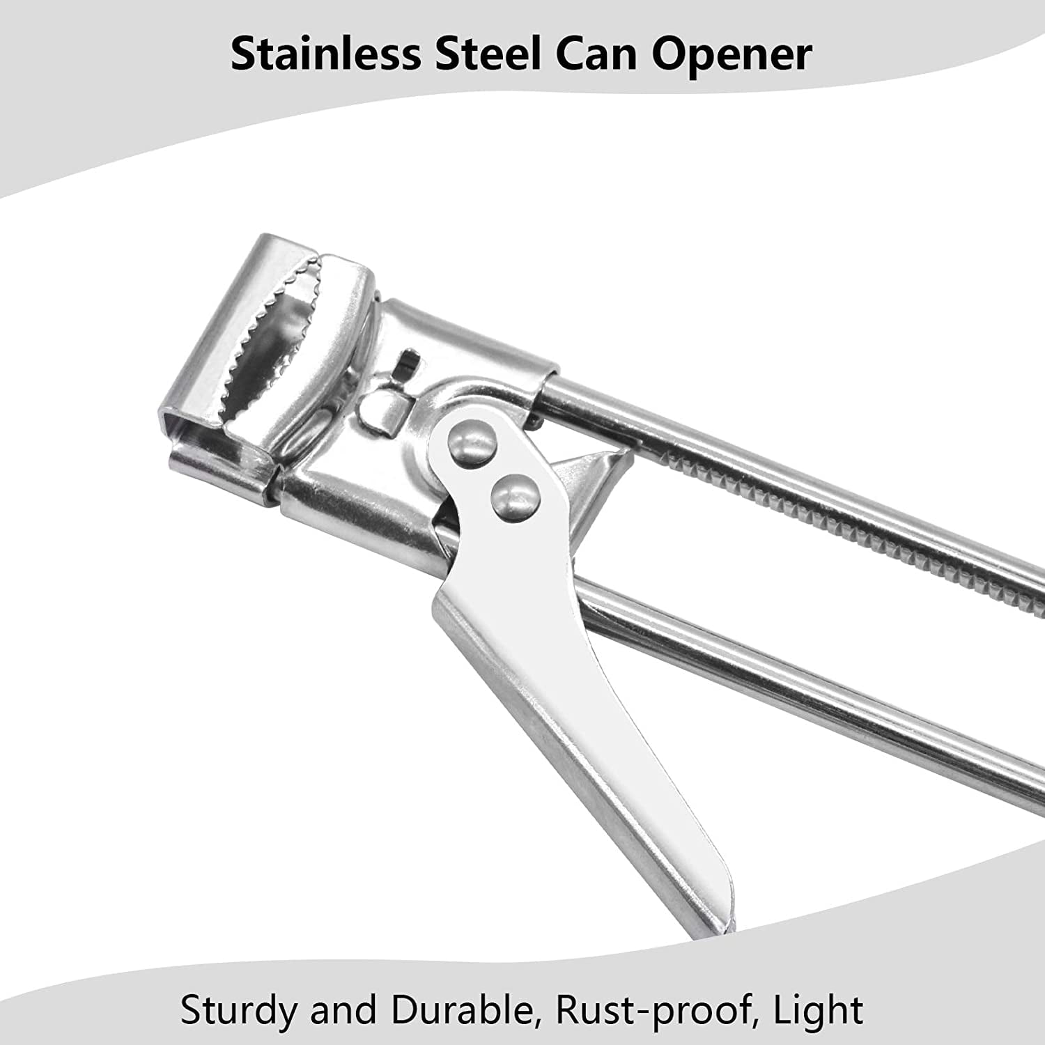 Deago Adjustable Multifunctional Stainless Steel Can Opener Jar Lid Gripper Kitchen Accessories Gadgets, Size: 7.3 x 1.3 x 1.6, Silver