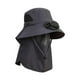 thumbnail image 4 of Sombrero para exteriores con ventilador, transpirable, con solapa para cubrir el cuello y la cara, protección solar. Gris oscuro, 4 of 9