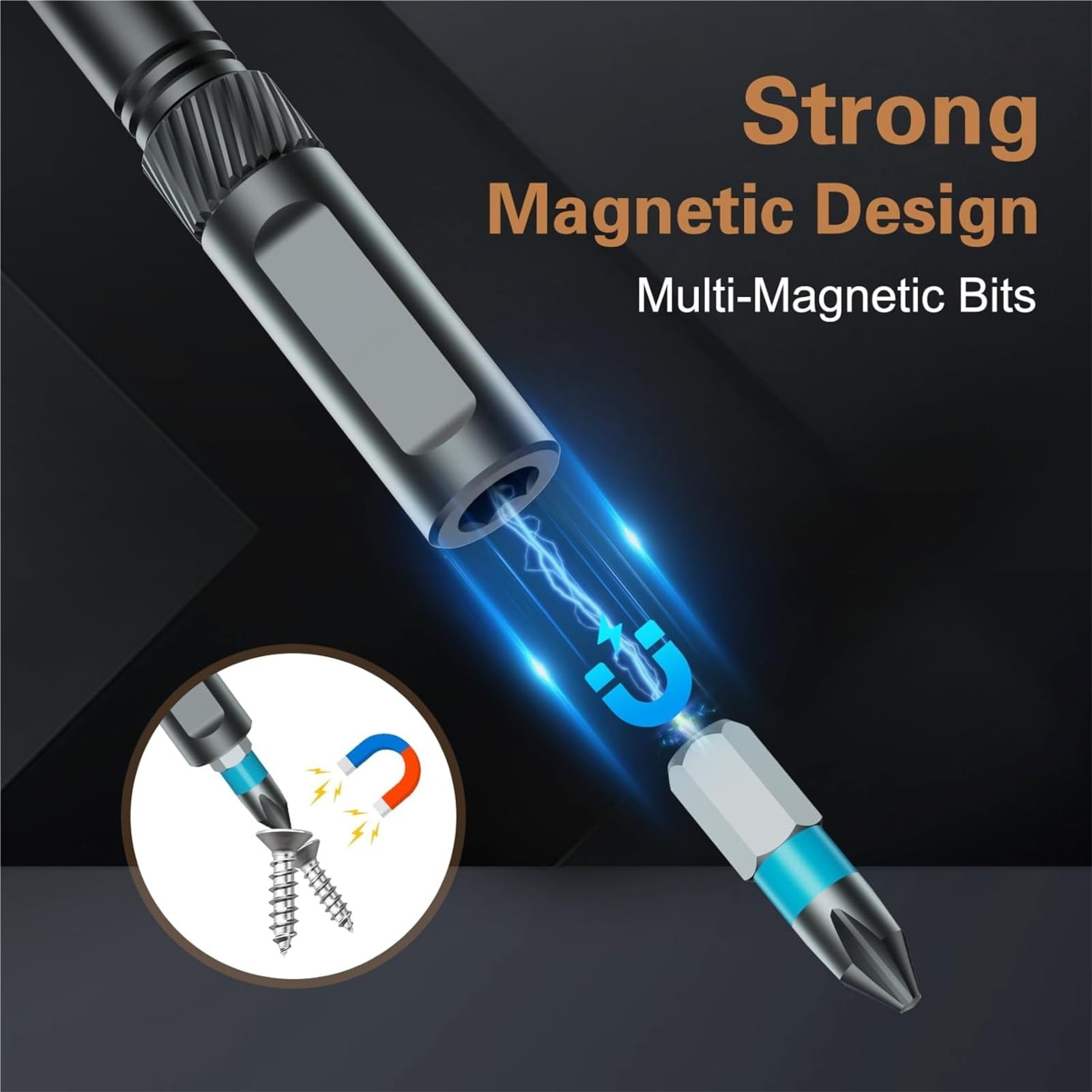24-in-1 Ratchet Wrench Screwdriver Set - S2 Steel Magnetic Bits, Detachable Handle & Compact Case for DIY Household/Bike Repair