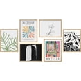 thumbnail image 4 of PixonSign Framed Canvas Print Wall Art Set - Henri Matisse Colorful Plant & Humanities Pattern - Set of 6 Modern Abstract Geometric Poster Cultural Art Wall Décor - 11"x14"x6 Natural, 4 of 5