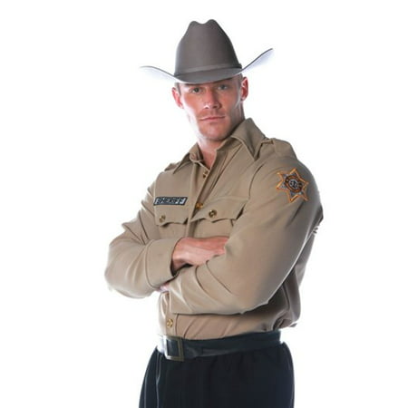 Sheriff Shirt Men's Adult Halloween Costume - One Size up to 44