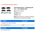 thumbnail image 2 of Front Brake Pad Set - Compatible with 2011 - 2013 INFINITI M56 2012, 2 of 2