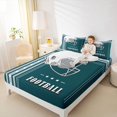 thumbnail image 5 of Feelyou Rugby Sport Player Twin Sheet Sets for Teens, Teal Grey Cartoon Twin Fitted Sheet, Football Soccer Theme Flat Sheet, Luxury Bedroom Decor, 3-Piece, 5 of 8