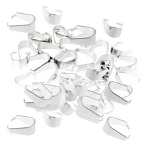 EHJRE 100 Pieces Plated Stainless Steel Pendant Pinch Bail Necklace DIY Finding