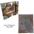 thumbnail image 5 of Urbalabs Cowboy Longhorn and Teal Stone Western Decor Picture Frame 4 x 6 Country Gifts Farmhouse Picture Frames Photo Frame Wall Hanging or Standing 4x6 Elaborate, 5 of 7