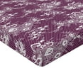 thumbnail image 4 of Ambesonne Floral Design Fitted Sheet, Flowers Abstract Boho, Queen Size, Dark Magenta White, 4 of 5