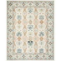 SAFAVIEH Aspen Brooks Southwestern Area Rug, Ivory/Blue, 5' x 5' Round