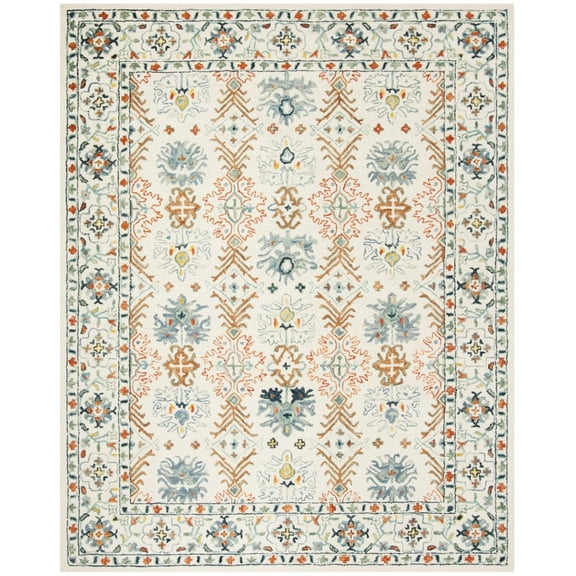 SAFAVIEH Aspen Brooks Southwestern Area Rug, Ivory/Blue, 5' x 5' Round