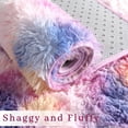 thumbnail image 3 of ZACOO 4'x4' Round Shag Fluffy Shaggy Rug for Kids Bedroom, Tie-Dyed Area Rugs Ultra Kawaii Abstract Carpet for Girls Room Nursery, Yellow Pink Purple, 3 of 7
