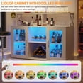 thumbnail image 7 of 47" Modern Bar Cabinet with RGB LED Lights, Charging Station, Wine Rack & Glass Holder, 7 of 7