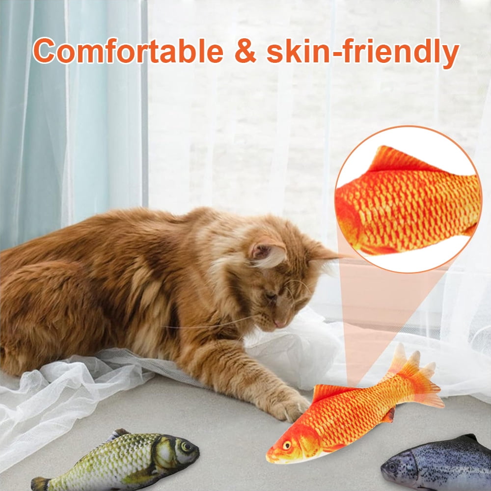 2 Pack Floppy Fish Cat Toys, Cat Toys Flopping Fish, Moving Kitten Kicker, Floppy Wiggle Carp For Small Dogs, Soft And Durable, Interactive Kitten Kicker For Indoor For All Breeds