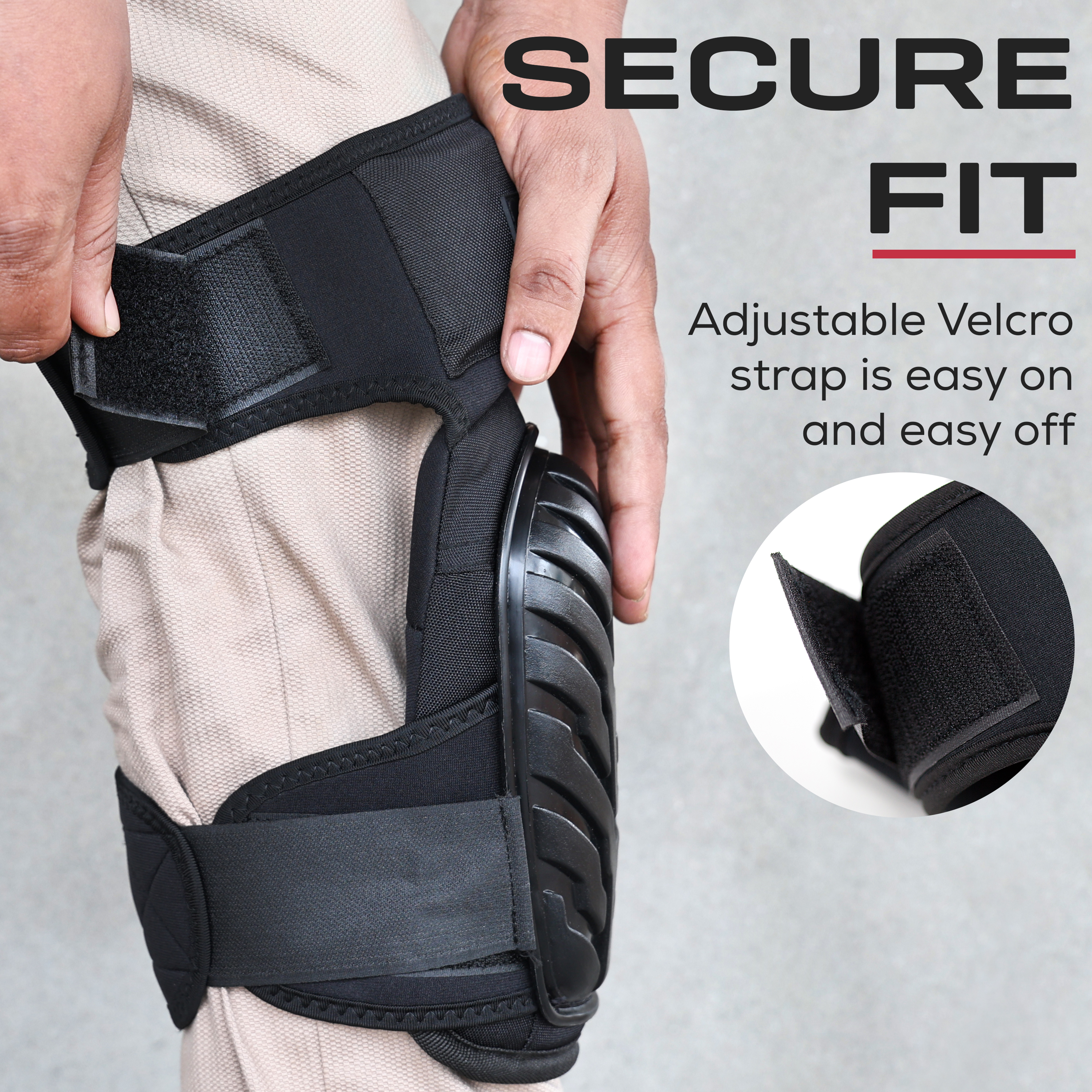 Safe Handler Professional Extra Long Crystal Gel Knee Pads with Heavy Duty Foam Padding, Strong Double Straps, 1 Pair