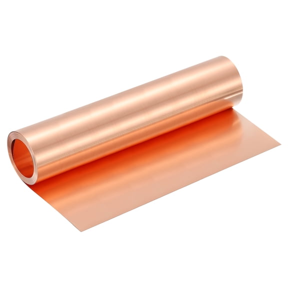 Pure Copper Sheet Roll, 0.3mm 24Ga Thick T2 Copper Flashing 3050mm x 305mm/10Ft x 12in Copper Strip Soft Copper Metal Foil Plate for Craft Electrical House Repair