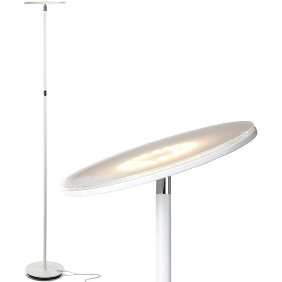 Brightech Sky 63 in. White Torchiere LED Floor Lamp