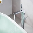 thumbnail image 5 of Allario Gleaming Brass Freestanding Tub Faucet in Chrome with Handshower, 5 of 14