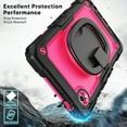thumbnail image 4 of ELEHOLD Rugged Case for Samsung Galaxy Tab A11 2025,8.7-inch, Three-Layer Protection with Screen Protector Portable Folding Handle Grip 360° Rotating Kickstand Bracket Shockproof Cover,D, 4 of 7