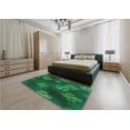thumbnail image 5 of Ahgly Company Machine Washable Indoor Round Transitional Deep Teal Green Area Rugs, 5' Round, 5 of 7